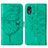 Leather Case Stands Butterfly Flip Cover Holder Y01B for Samsung Galaxy XCover 5 SM-G525F Green