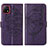 Leather Case Stands Butterfly Flip Cover Holder Y01B for Vivo iQOO U3x 5G Purple