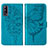 Leather Case Stands Butterfly Flip Cover Holder Y01B for Vivo iQOO Z3 5G Blue