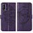 Leather Case Stands Butterfly Flip Cover Holder Y01B for Vivo iQOO Z3 5G Purple