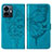 Leather Case Stands Butterfly Flip Cover Holder Y01B for Vivo iQOO Z6 Lite 5G Blue