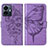 Leather Case Stands Butterfly Flip Cover Holder Y01B for Vivo iQOO Z6 Lite 5G Clove Purple