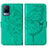 Leather Case Stands Butterfly Flip Cover Holder Y01B for Vivo V21s 5G Green