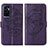 Leather Case Stands Butterfly Flip Cover Holder Y01B for Vivo V23e 5G Purple