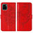 Leather Case Stands Butterfly Flip Cover Holder Y01B for Vivo Y01 Red