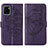 Leather Case Stands Butterfly Flip Cover Holder Y01B for Vivo Y01A Purple