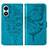 Leather Case Stands Butterfly Flip Cover Holder Y01B for Vivo Y02S Blue