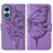 Leather Case Stands Butterfly Flip Cover Holder Y01B for Vivo Y02S Clove Purple