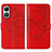 Leather Case Stands Butterfly Flip Cover Holder Y01B for Vivo Y02S Red