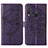 Leather Case Stands Butterfly Flip Cover Holder Y01B for Vivo Y11 Purple