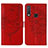 Leather Case Stands Butterfly Flip Cover Holder Y01B for Vivo Y11 Red