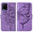 Leather Case Stands Butterfly Flip Cover Holder Y01B for Vivo Y21a Clove Purple