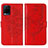 Leather Case Stands Butterfly Flip Cover Holder Y01B for Vivo Y21a Red