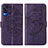 Leather Case Stands Butterfly Flip Cover Holder Y01B for Vivo Y31 (2021) Purple
