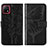 Leather Case Stands Butterfly Flip Cover Holder Y01B for Vivo Y31s 5G Black