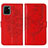 Leather Case Stands Butterfly Flip Cover Holder Y01B for Vivo Y32t Red