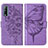 Leather Case Stands Butterfly Flip Cover Holder Y01B for Vivo Y50t Clove Purple