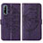 Leather Case Stands Butterfly Flip Cover Holder Y01B for Vivo Y50t Purple
