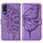 Leather Case Stands Butterfly Flip Cover Holder Y01B for Vivo Y51 (2021) Clove Purple