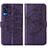 Leather Case Stands Butterfly Flip Cover Holder Y01B for Vivo Y51 (2021) Purple