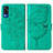 Leather Case Stands Butterfly Flip Cover Holder Y01B for Vivo Y53s 4G Green