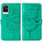 Leather Case Stands Butterfly Flip Cover Holder Y01B for Vivo Y73 (2021) Green