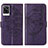 Leather Case Stands Butterfly Flip Cover Holder Y01B for Vivo Y73 (2021) Purple