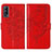 Leather Case Stands Butterfly Flip Cover Holder Y01B for Vivo Y75s 5G Red