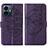 Leather Case Stands Butterfly Flip Cover Holder Y01B for Vivo Y77 5G Purple