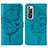 Leather Case Stands Butterfly Flip Cover Holder Y01B for Xiaomi Mi 10S 5G Blue