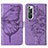 Leather Case Stands Butterfly Flip Cover Holder Y01B for Xiaomi Mi 10S 5G Clove Purple