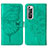 Leather Case Stands Butterfly Flip Cover Holder Y01B for Xiaomi Mi 10S 5G Green