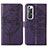 Leather Case Stands Butterfly Flip Cover Holder Y01B for Xiaomi Mi 10S 5G Purple