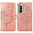 Leather Case Stands Butterfly Flip Cover Holder Y01B for Xiaomi Mi 10S 5G Rose Gold