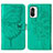 Leather Case Stands Butterfly Flip Cover Holder Y01B for Xiaomi Mi 11i 5G Green