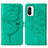 Leather Case Stands Butterfly Flip Cover Holder Y01B for Xiaomi Redmi K40 5G Green