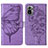 Leather Case Stands Butterfly Flip Cover Holder Y01B for Xiaomi Redmi Note 10 4G Clove Purple