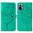 Leather Case Stands Butterfly Flip Cover Holder Y01B for Xiaomi Redmi Note 10 4G Green