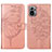 Leather Case Stands Butterfly Flip Cover Holder Y01B for Xiaomi Redmi Note 10 4G Rose Gold