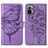 Leather Case Stands Butterfly Flip Cover Holder Y01B for Xiaomi Redmi Note 10S 4G Clove Purple