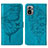 Leather Case Stands Butterfly Flip Cover Holder Y01B for Xiaomi Redmi Note 11 SE India 4G Blue