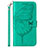 Leather Case Stands Butterfly Flip Cover Holder Y02B for Samsung Galaxy A02s Green