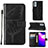 Leather Case Stands Butterfly Flip Cover Holder Y02B for Samsung Galaxy A23 4G Black