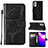 Leather Case Stands Butterfly Flip Cover Holder Y02B for Samsung Galaxy A23 5G Black