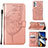 Leather Case Stands Butterfly Flip Cover Holder Y02B for Samsung Galaxy A73 5G Rose Gold