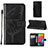 Leather Case Stands Butterfly Flip Cover Holder Y02B for Samsung Galaxy M33 5G Black