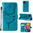 Leather Case Stands Butterfly Flip Cover Holder Y02B for Samsung Galaxy M33 5G Blue