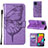 Leather Case Stands Butterfly Flip Cover Holder Y02B for Samsung Galaxy M33 5G Clove Purple