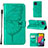 Leather Case Stands Butterfly Flip Cover Holder Y02B for Samsung Galaxy M33 5G Green