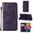 Leather Case Stands Butterfly Flip Cover Holder Y02B for Samsung Galaxy M33 5G Purple